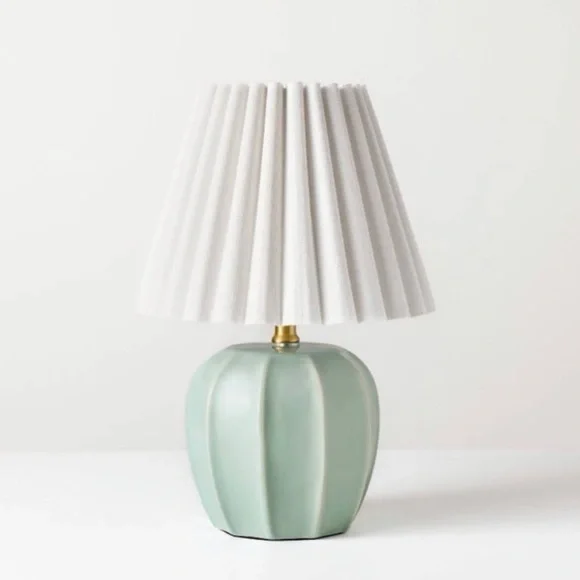 Ceramic Lamp with Scallop Shade Blue/Ivory - Hearth & Hand with Magnolia