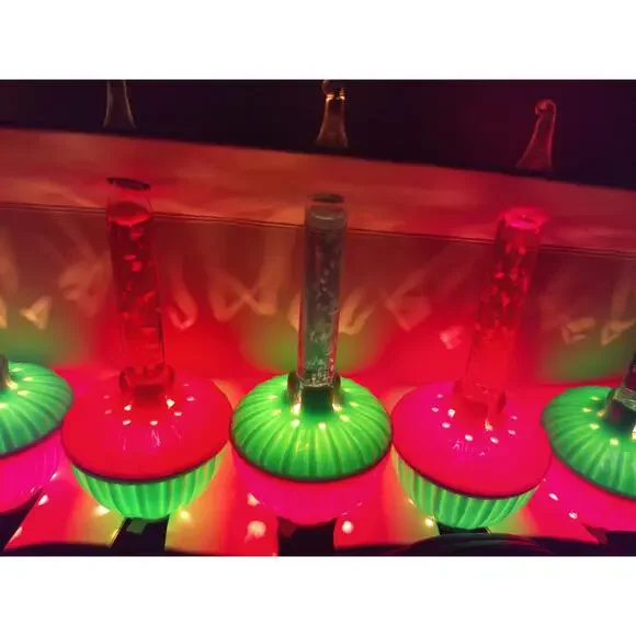 Vintage GEM 7 Light Bubble Set Christmas Green Red Woolworths READ AS IS