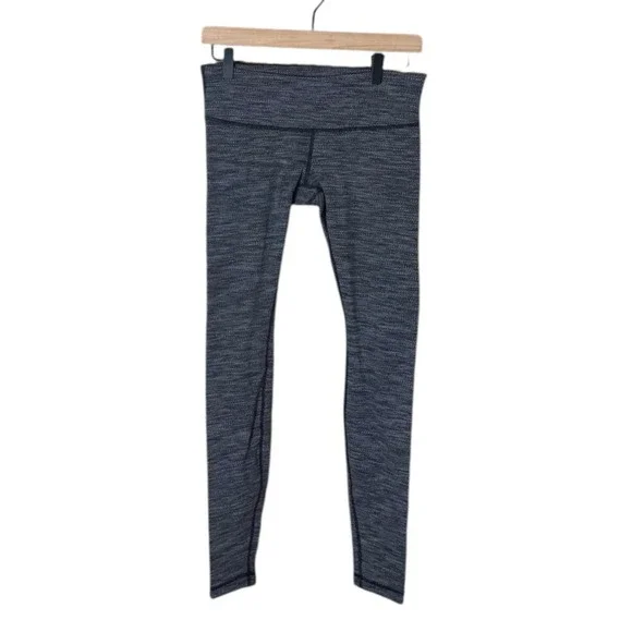Lululemon‎ Wunder Under Leggings Size 6 Variegated Knit Heather Gray Active