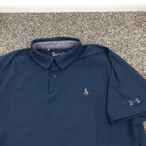 Under Armour Streamsong Polo Shirt Performance Navy Blue Mens Large