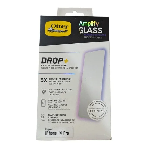 Y4.‎ OTTERBOX Amplify ANTIMICROBIAL Screen protector for iPhone 14 Pro New!!