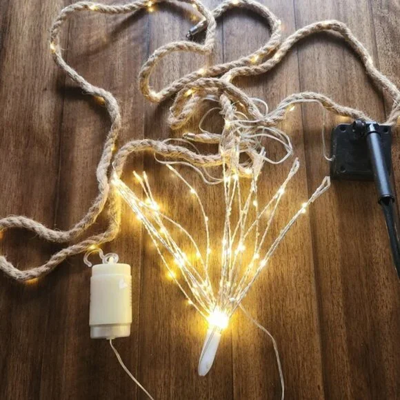 Solar Powered Rope Lights Outdoor Garden Patio‎ String Lights and hanging star