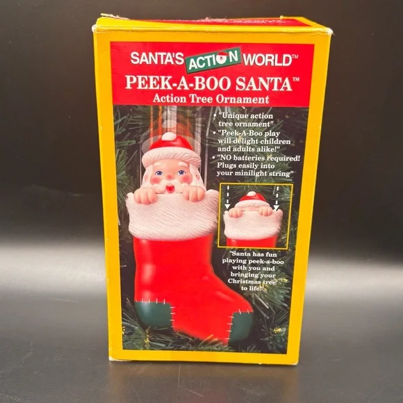 Peek-a-Boo Santa's Action World Christmas Tree Ornament Kurt Adler Santa‎ Claus