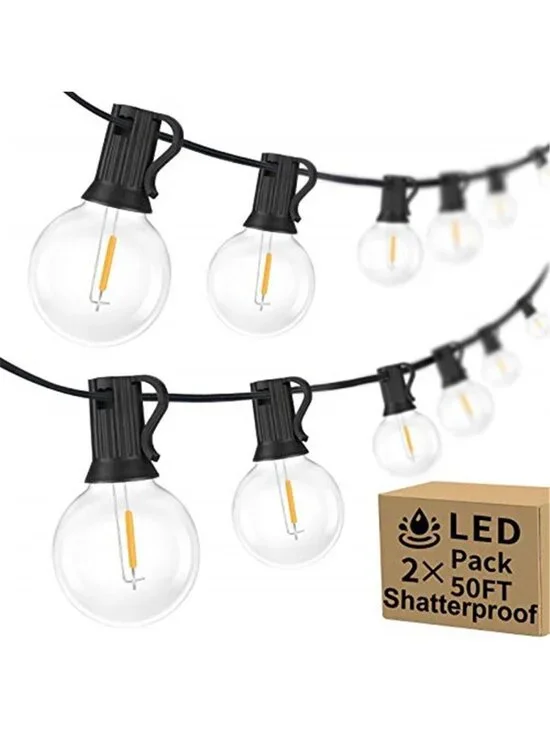 Outdoor G40 Globe String Lights 100ft Vintage Waterproof Dimmable Connectable