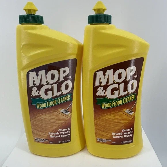 2 Mop & Glo Wood Floor Cleaners 32oz Discontinued NOS Movie Prop Vintage 1999