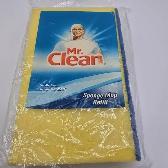 Mr. Clean Sponge‎ Mop Refill 456886 Snap On Snap Off Yellow Replacement