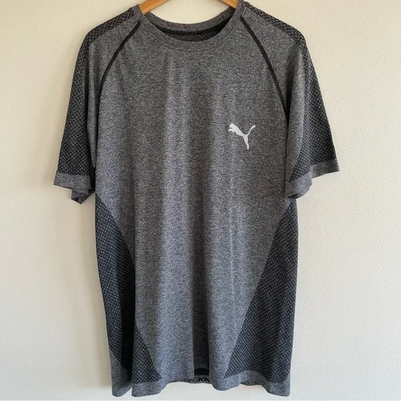 Puma Men's evoKNIT Short Sleeve Performance Tee Size XL Dark Gray