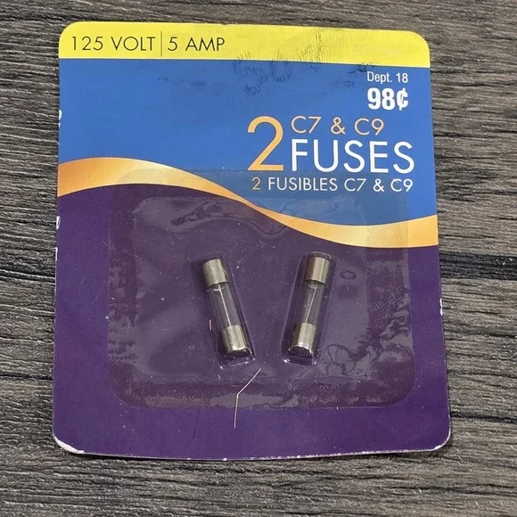 Fuses for C7 & C9 Christmas Light Strings 5 Amp 120 Volt Holiday Time‎