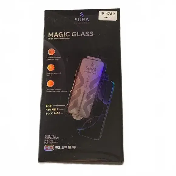 Sura Collection Magic Glass Screen Protector with Installation Kit for iPhone 17