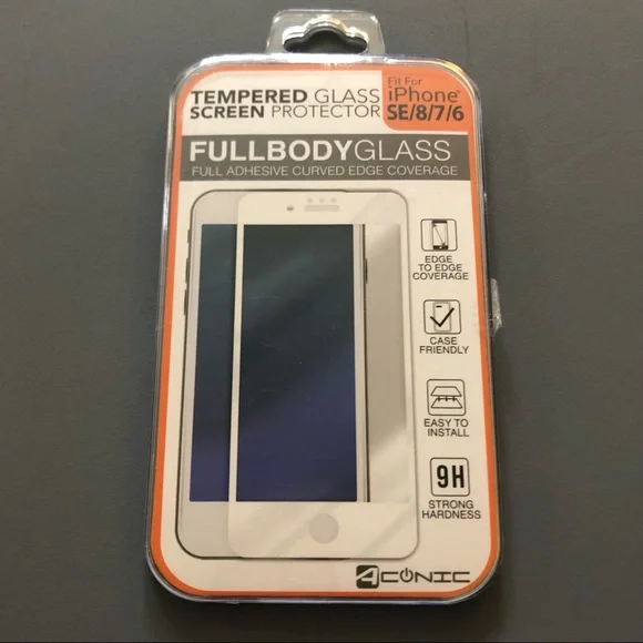 Tempered Glass Screen Protector iPhone SE/8/7/6 NWT