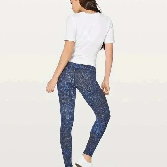 Lululemon wunder under blue white low rise tight full on luxtreme leggings 4
