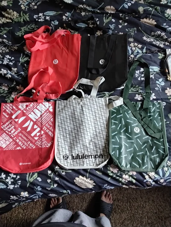 lululemon athletica Reusable Tote Bag - Red/Black/Green/Gray Assorted