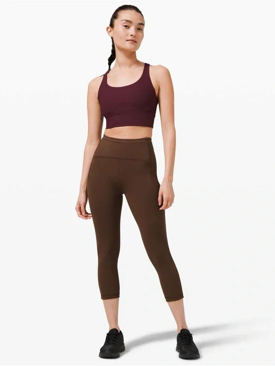 Lululemon Swift Speed High-Rise Cropped Leggings in Brown Earth, 21” SZ 10