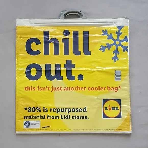 Lidl 4 pcs Reusable Plastic Shopping Bags with Closure