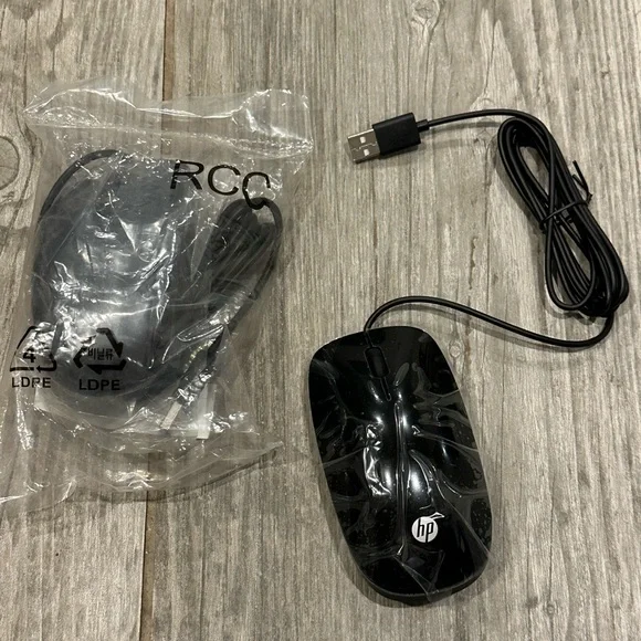HP Black Wired Mouse
