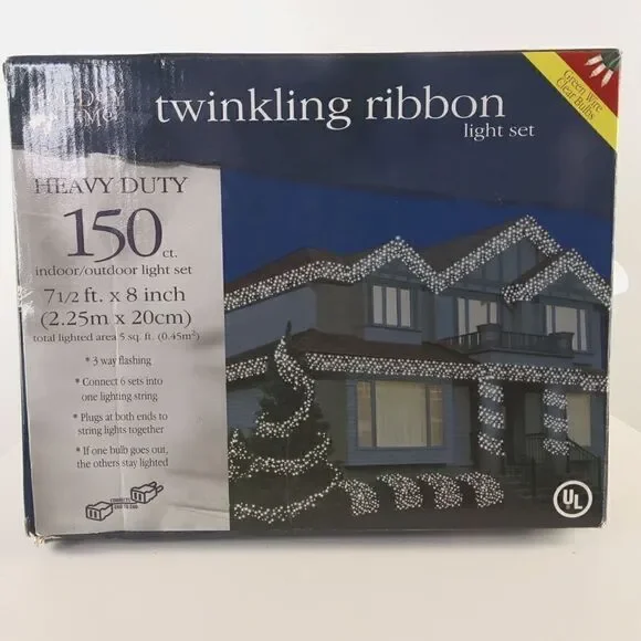 Holiday Time twinkling ribbon light set