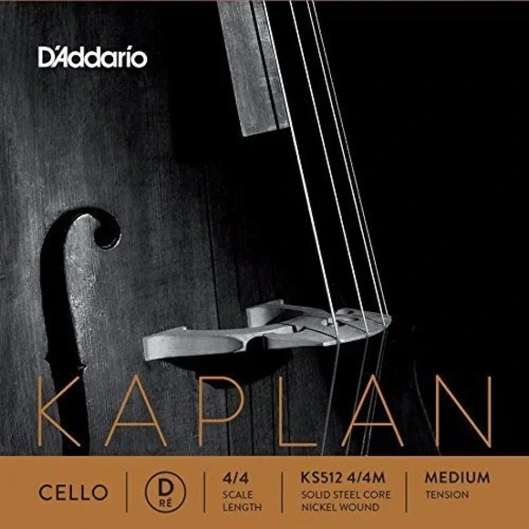 D'Addario Kaplan Cello Single D‎ String, 4/4 Scale, Light Tension