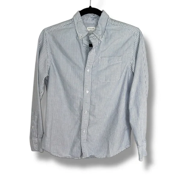Crewcuts Boys Blue and White Stripe Button Down Shirt Size 12