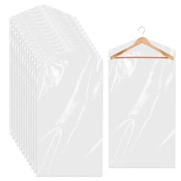 20 Pack Clear Garment Bags Hanging Clothes Covers Dustproof Dry Cleaner Storage