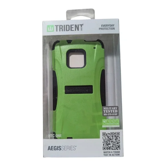 T8. Trident Aegis Series Case for HTC‎ One - Green With Screen Protector