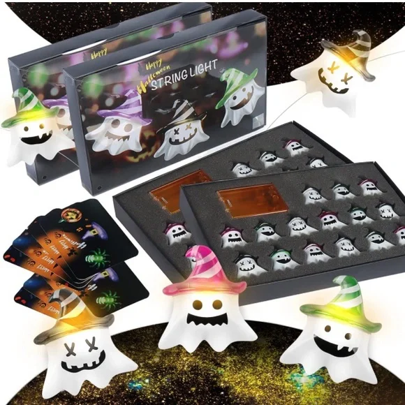 Halloween String Lights, 11Ft 30 LEDs Ghost