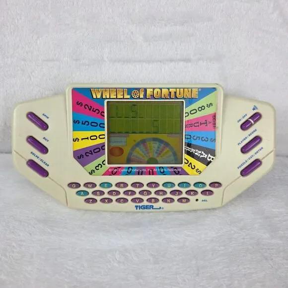 Vtg 1995 Tiger Electronics Wheel Of Fortune Handheld Game w/Cartridge Tested
