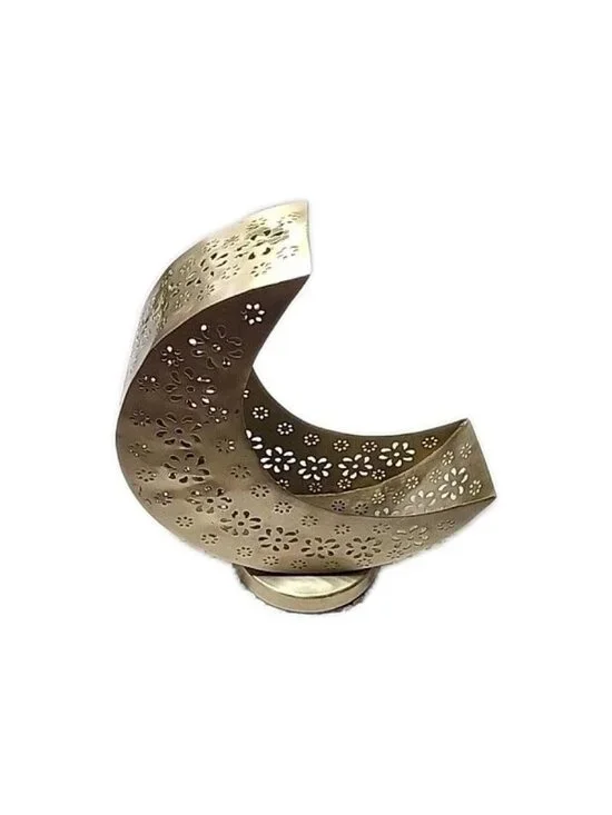 Gold brass Moon Crescent Planter Metal Celestial Home 10