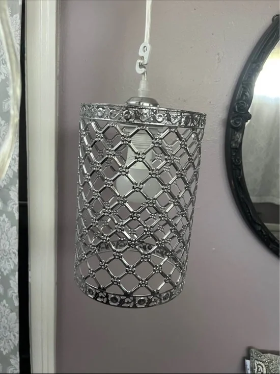 Silver Decorative Metal Hanging Lamp - Home Accents
