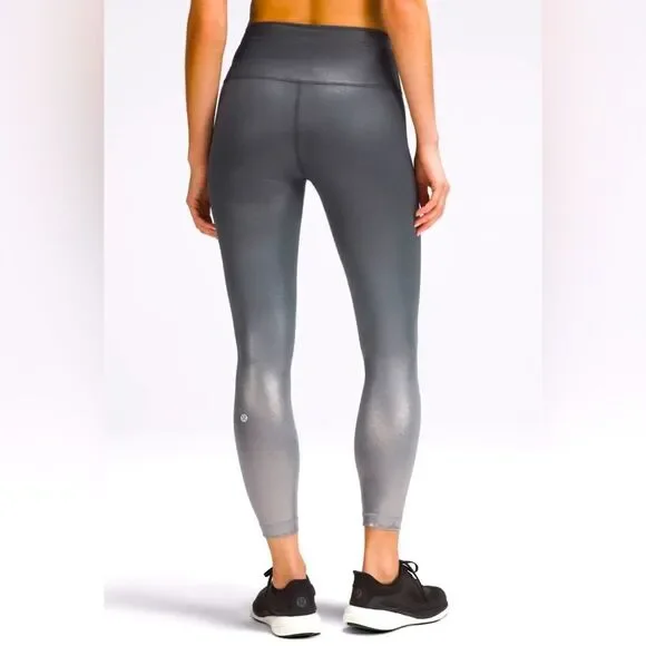 LuLuLemon Women's Wunder Train Foil High-Waisted Leggings; Size 10