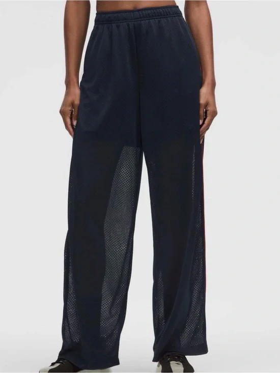 Lululemon Athletica Blue Women’s Mesh Wide-Leg High Rise Train Pants Size M