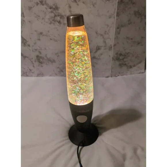 Vintage Lava Lamp Sparkling Glitter Black Base 17