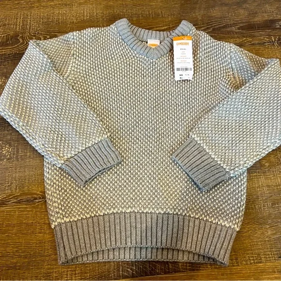 Gymboree Boys Textured Gray Crewneck Sweater size 5-6 NWT
