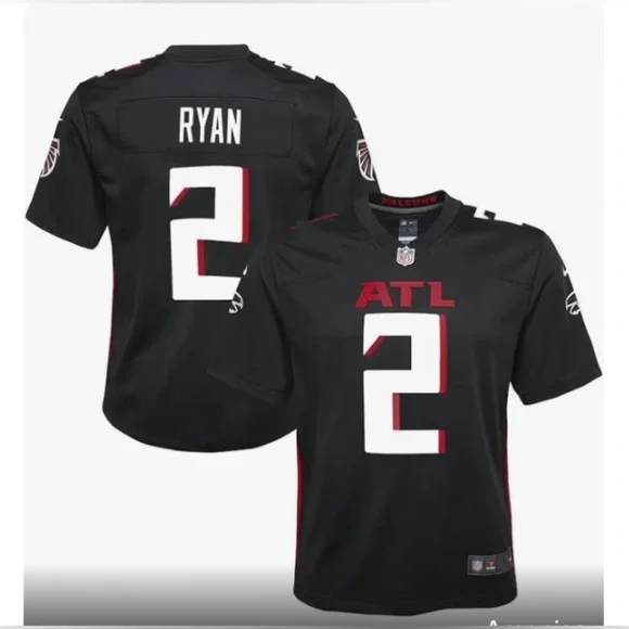 Atlanta Falcons Matt Ryan Nike - NEW - Youth Game Jersey Black. Large (14-16)