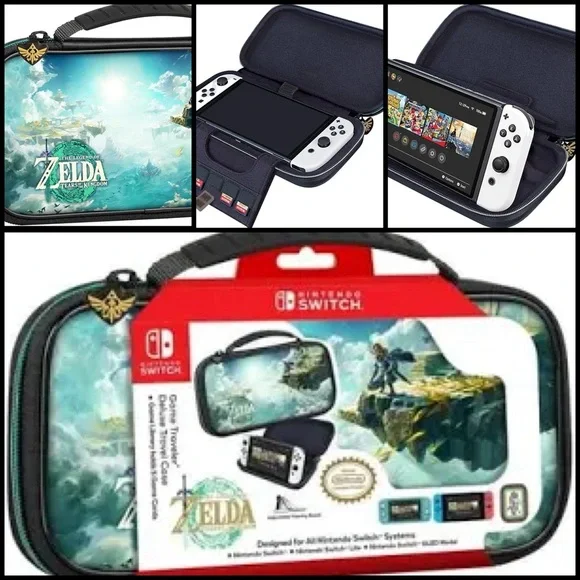 Nintendo Switch Travel Case The Legend of Zelda Skyward Design (Teal/White) New
