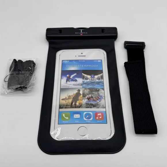 Black Waterproof Phone Case with Window