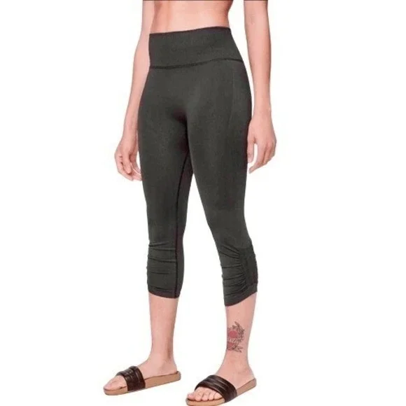 Lululemon Ebb & Flow Street Cropped Seamless Leggings 6 Blue Activewear‎