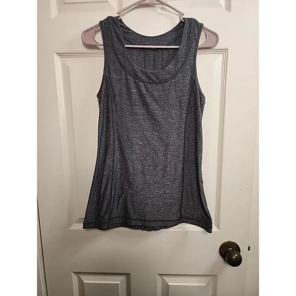 Lululemon Tank Top Size 8 Gray Ruffle Yoga Gym Activewear‎