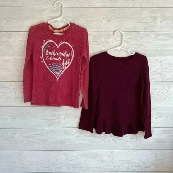 Jumping Beans girl’s long sleeve waffle weave tops Size 5