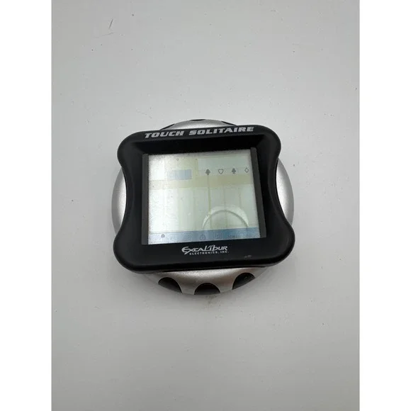 Excalibur Electronics Touch Solitaire‎ Handheld Game Silver Black Model 470ET