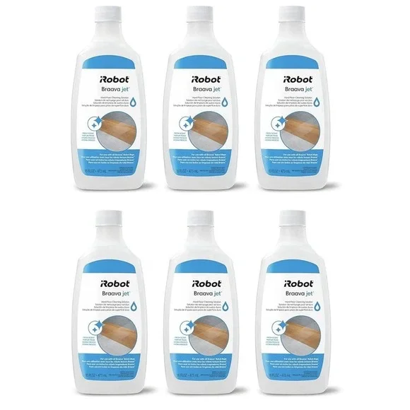 6 Bottles iRobot Braava Jet Hard Floor Cleaning Solution Fresh Scent 16 oz Each