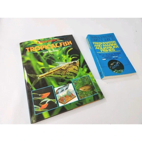 Vtg Book Lot‎ Color Guide to Tropical Fish Cliff Harrison Simon Schuster Care