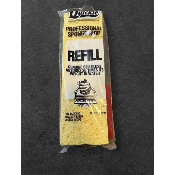 Quickie Professional Sponge Mop Refill‎ Model # 272 Yellow Fits Mop #26 #27 NEW