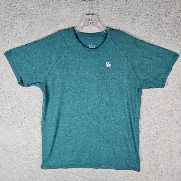 YoungLA Workout Tee Shirt Mens Large Jade Heather Short Sleeve Crew Neck MC1083