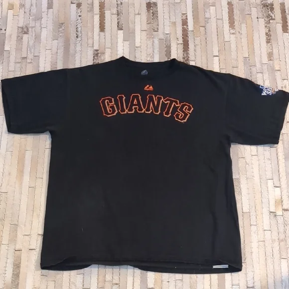 Vintage Majestic San‎ Francisco Giants Buster Posey 2010 World Series T-Shirt
