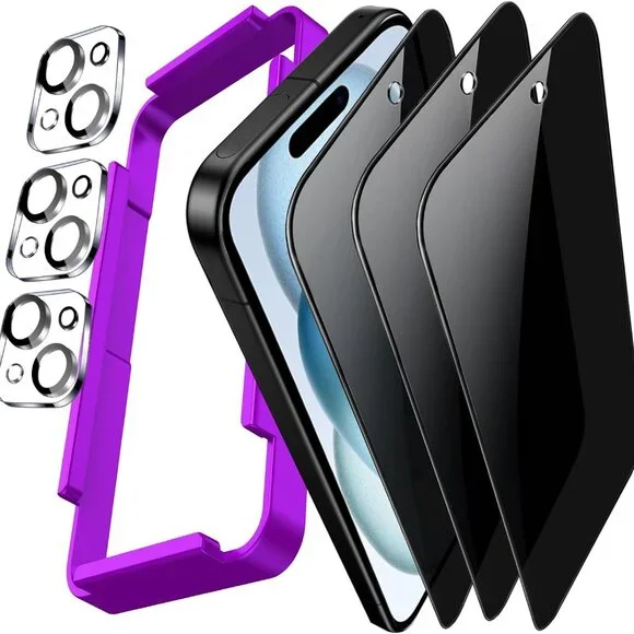 iPhone 15 Plus Screen Protectors & Tempered Glass Lens Protectors for Apple 6.7