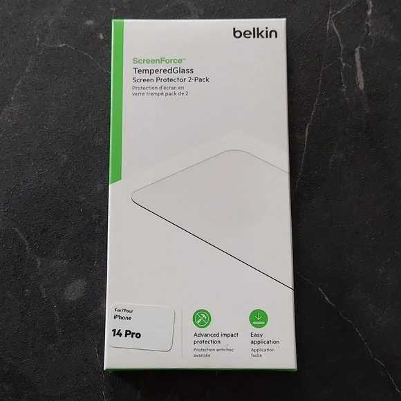 New Belkin Screen force Tempered Glass Screen Protector for iPhone 14 Pro 2-Pack