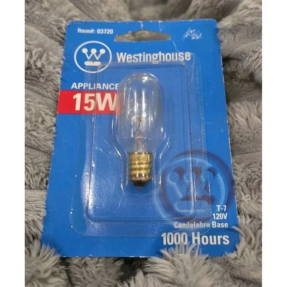 Westinghouse Appliance Light Bulb 15 W T-7 Candelabra Base 1000 Hours