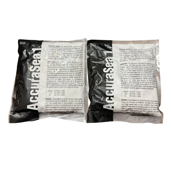 Two Little Fishies- AccuraSea1 Synthetic Seawater Mix Saltwater Reef 2 Packs
