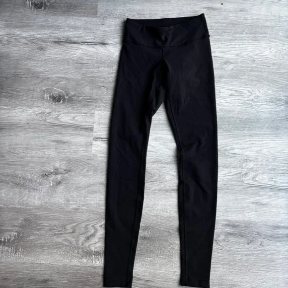 Lululemon Wunder Under‎ Reversible Black Leggings Size 4 High Rise Yoga Athletic