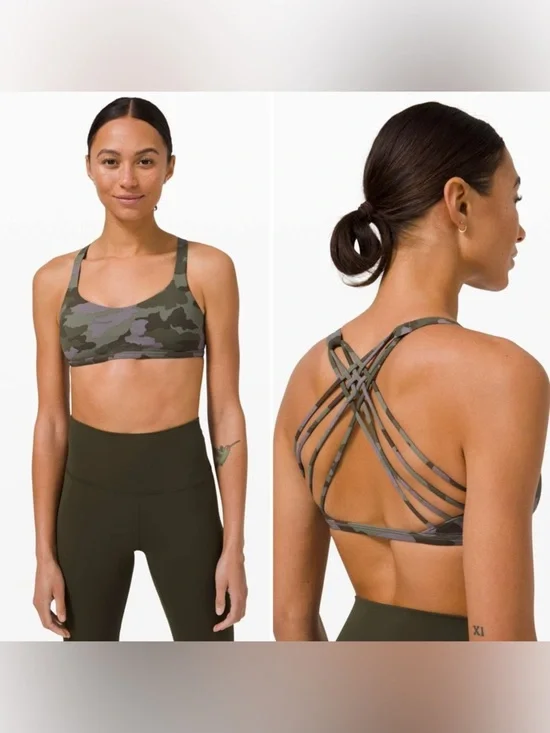 Lululemon Free to Be Bra in Olive Green Women’s Size 14